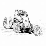 Sprint Car Coloring Wingless Cars Pages Template Deviantart sketch template