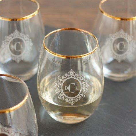 personalized  oz stemless wine glass  box stemless wine glass favors stemless wine