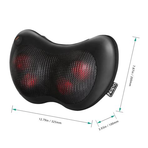 naipo neck and back massager with heat massage pillow cushion with