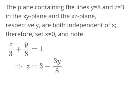 Find The Equation Of The Plane In The Form Z C Mx Ny Containing