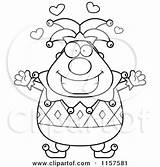 Jester Cartoon Pudgy Arms Open Clipart Cory Thoman Outlined Coloring Vector 2021 sketch template