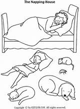 Napping House Coloring Clipart Pages Color Printable Nap Activities Preschool Board Clipground Family Choose Popular sketch template