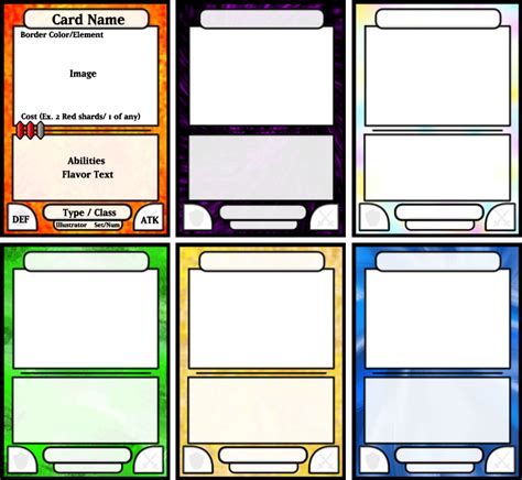 card game template  kazaire  deviantart
