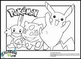 Pikachu Coloring Pages Friends Cute Too Mouse Team Thing sketch template