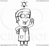 Smart Scientist Boy Cartoon Clipart Coloring Vector Outlined Thoman Cory Royalty sketch template