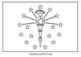 Indiana Flag Coloring Pages State Printable Flower Flags Drawing Categories Template sketch template