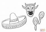 Sombrero Coloring Maracas Mexican Pinata Pages Mexico Mask Culture Food Chili Color Getcolorings Chilli Print Colorings Getdrawings Drawing Printable Supercoloring sketch template