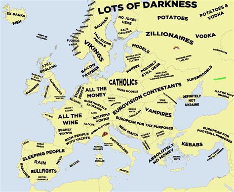 the definitive stereotype map of europe funniest map ever