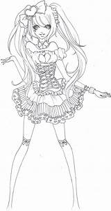 Uncoloured Anime Coloring Pages Drawings Cute Valentines Choose Board sketch template