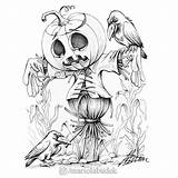Scarecrow Halloween Inktober Coloring Pumpkin Adult Pages Instagram Gemerkt Von Graffiti sketch template