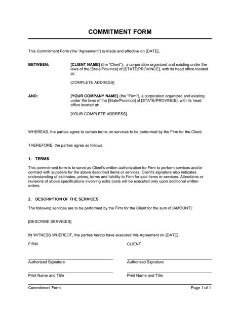 commitment letter sample  job onvacationswallcom