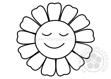 smiling flower coloring page flowers templates