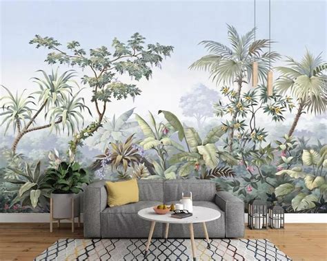 papier peint nostalgic jungle custom photo wallpaper tree mural