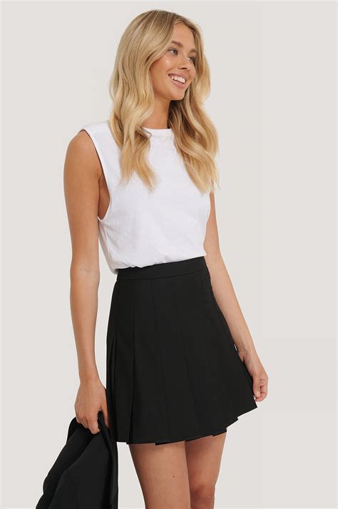 pleated short skirt black na kdcom