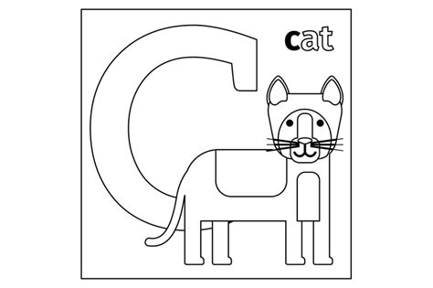 cat letter  coloring page  smartstartstocker thehungryjpeg