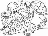Coloring Animals Aquatic Pages Cute Ocean Printable Coloringbay sketch template