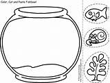 Fish Bowl Coloring Pages Cliparts Printable Template Fishbowl Color Kids Goldfish Empty Clipart Tank Handprint Two Imagixs Craft Favorites Add sketch template