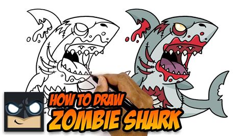 draw  zombie shark youtube