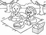 Picnic Coloring Pages Family Drawing Table Scene Teddy Netart Color Printable Getdrawings Getcolorings Drawings sketch template
