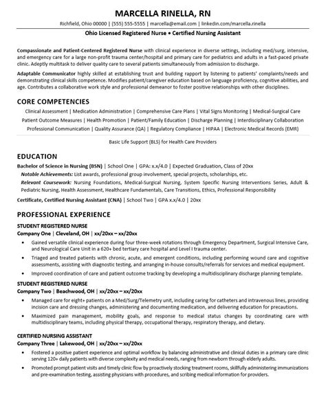 grad nursing resume template