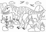Giganotosaurus Ausmalbild Tyrannosaurus Jurassic sketch template