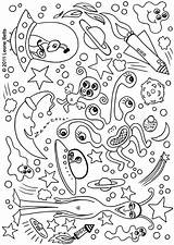 Coloring Space Pages Colouring Kids Outer Aliens Printable Color Alien Print Theme Adults Para Adult Colorear Sheets Niños Activities Solar sketch template