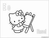 Kitty Hello Pages Easel Letter Coloring Print sketch template