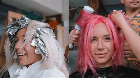 dyed  hair pink youtube