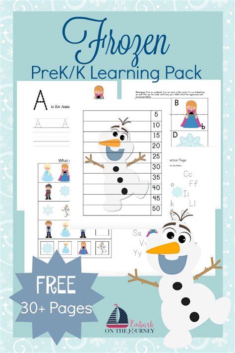 frozen preschool printable pack money saving mom