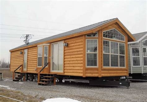 delightful log cabin style mobile homes    trailer
