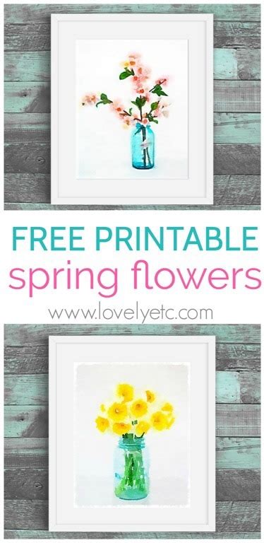 spring printables cherry blossoms  daffodils lovely