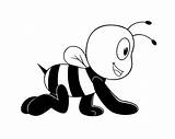 Bee Coloring Crawling Pages Bumble Color sketch template