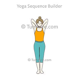 standing deep breathing pose yoga pranayama variation yoga