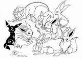 Eevee Coloring Pokemon Evolutions Pages Getdrawings sketch template