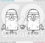 Salt Pepper Mascots Shaker Holding Hands Outlined Coloring Clipart Cartoon Vector Cory Thoman sketch template