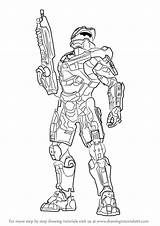 Master Odst Jefe Spartan Armadura Drawingtutorials101 Rookie Guns Abrir sketch template
