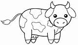 Cow Coloring Pages Cartoon Animal Printable Baby Cute Farm Template Color Print Cows Kids Sheets Colour Spots Animated Book Rapper sketch template