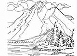 Coloring Pages Landscape Printable Mountain Landscaping Adult Color Mountains Getdrawings Print Getcolorings sketch template