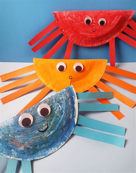 toddler craft paper plate crab craft