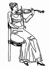 Coloring Violinist Drawing Getdrawings Edupics Large sketch template
