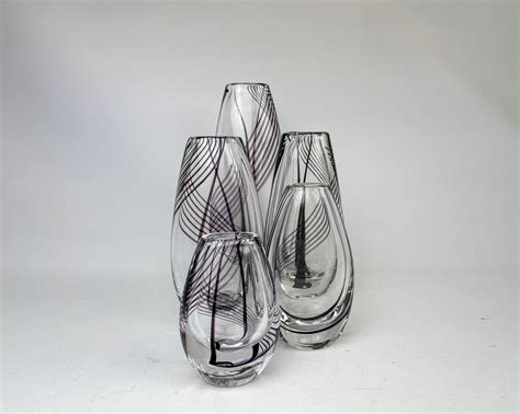 Mid Century Art Glass Vases By Vicke Lindstrand For Kosta Set Of 5 For
