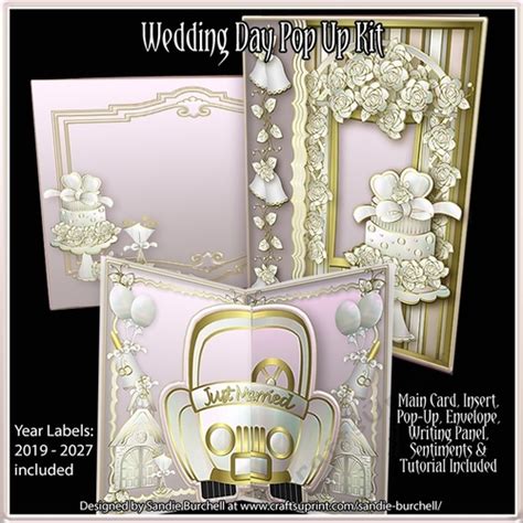 wedding day pop up 3d card kit cup292628 425 craftsuprint
