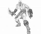 Kratos Gears Deus Getcolorings Tudodesenhos sketch template