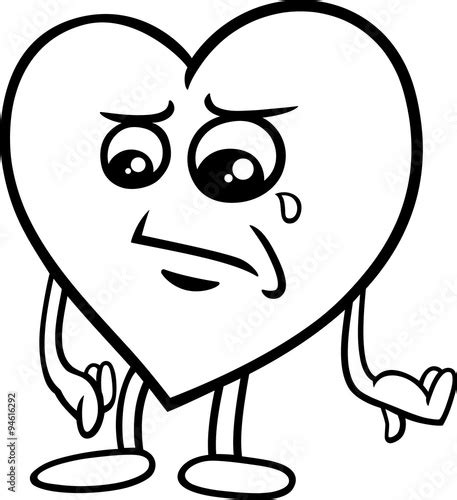 sad heart coloring page stock image  royalty  vector files