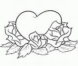 Coloring Roses Hearts Pages Wings Drawings Rose Library Clipart Heart sketch template
