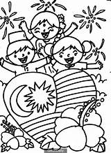 Coloring Pages Colouring Kemerdekaan Poster Bulan Kids Collection Activities sketch template