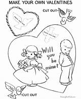 Valentine Coloring Pages Printable Cards Card Valentines Kids Crafts Color San Holiday Happy Sheets Heart Cut Colouring St Saint Children sketch template
