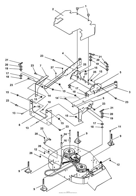 bunton bobcat ryan  cutterdeck  floating parts diagram  mounting