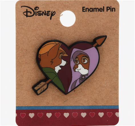 robin hood and maid marian heart pin boxlunch disney pin disney pins blog