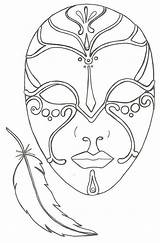 Coloring Mask Pages Masque Coloriage Mascara Drawings Masks Template Et Plume Le La Face Drawing Adult Painting Colorier Carnival Imprimer sketch template
